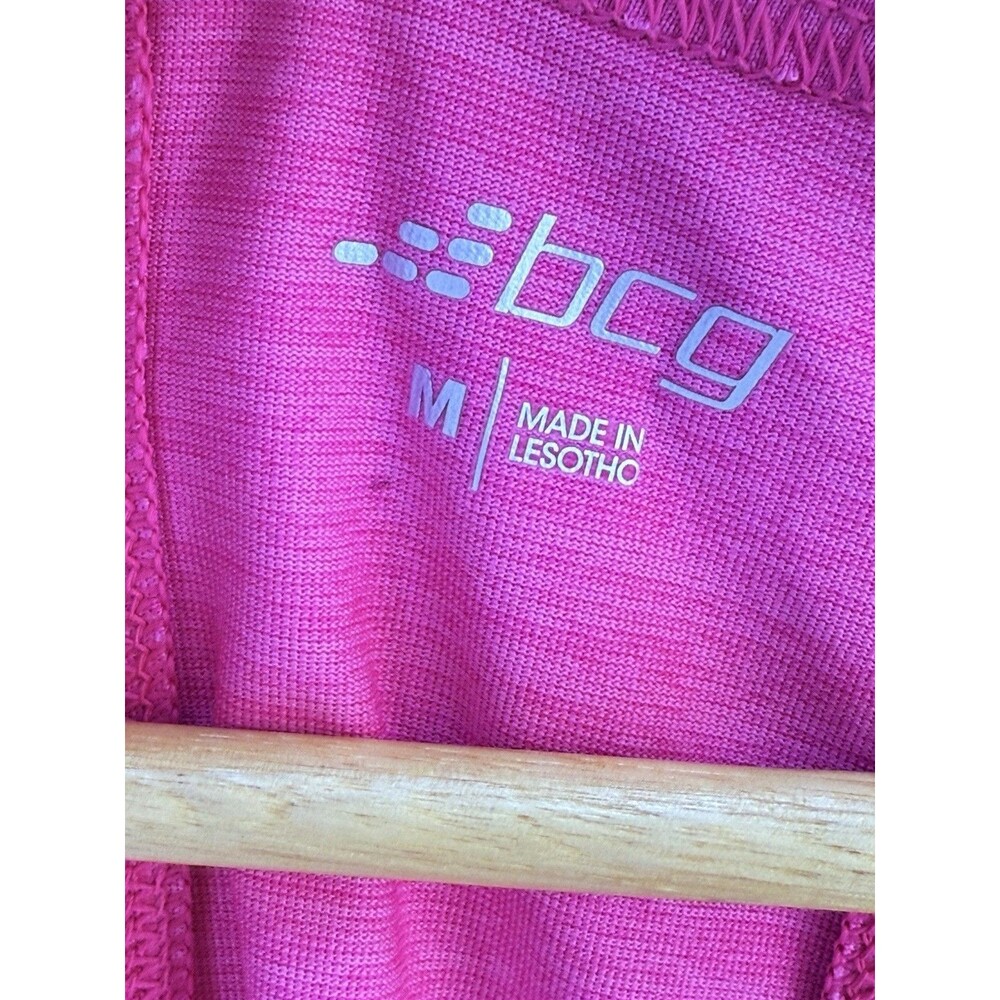 BCG Women Tank Top Training Open Back Mesh Size M Workout Pink Run Walk - Picture 5 of 7